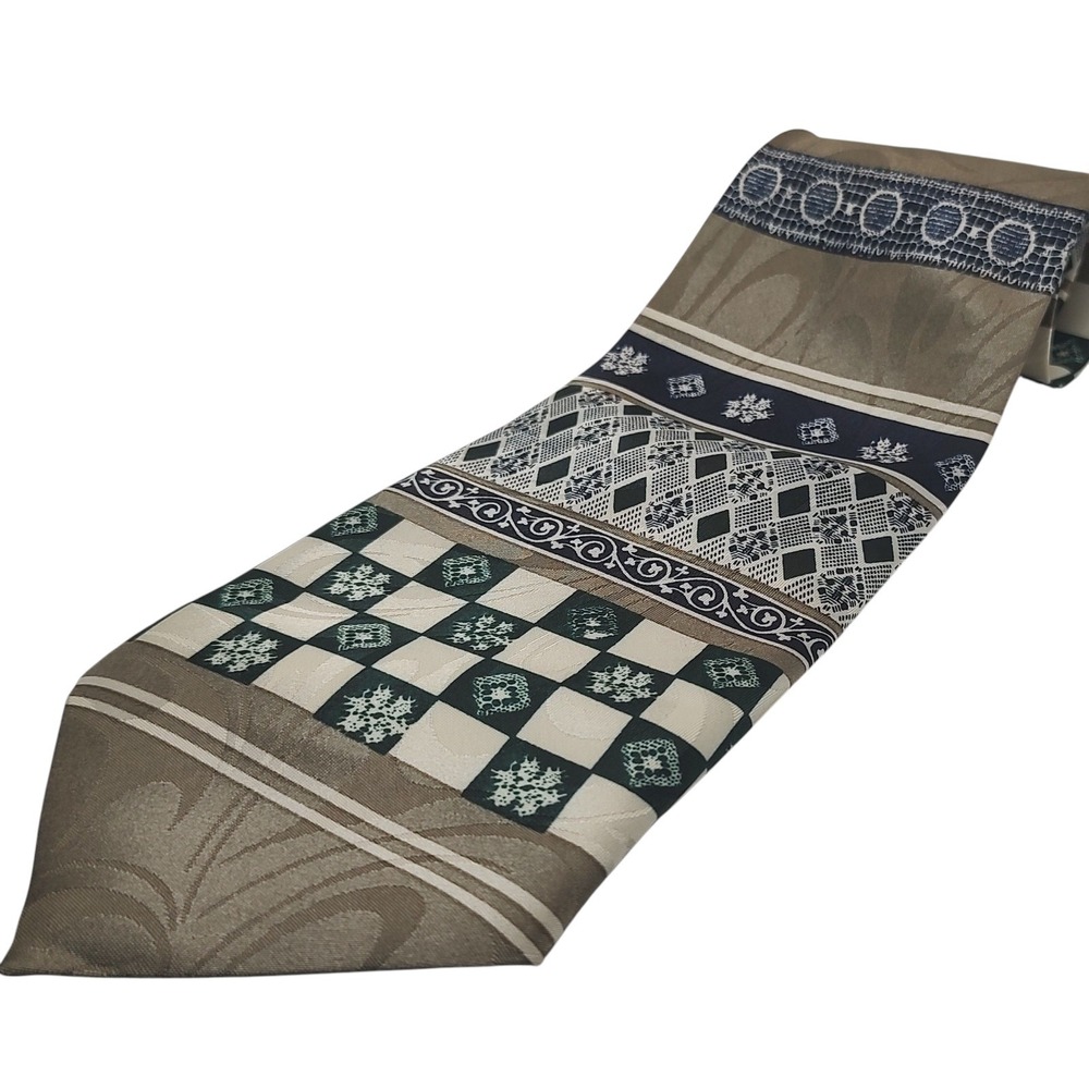 Vintage Basis‎ Handmade Silk Tie Geometric Print Necktie Decorative Four Inch